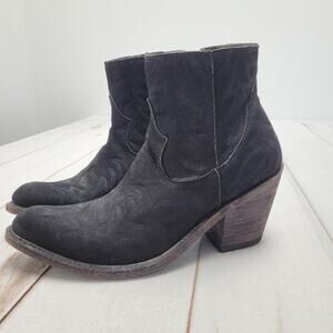 Liberty Black Katherine black stitched nubuck leather cowgirl boots western